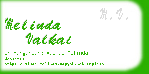 melinda valkai business card